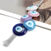 Evil Eye Wall Decor Handmade  Macrame Lucky Eye Plastic Blue Turkish Evil Eye Pendant Keychain Wall Hanging Bead Room Decor Gift 4