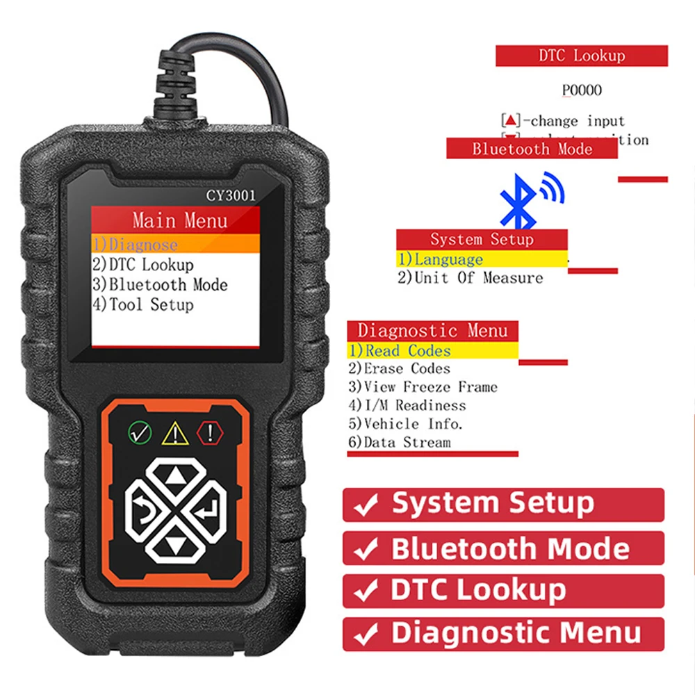 1 PC Automotive Fault Detection Device CY3001 OBD2 Reading Card Engine Detection Tool Elm327 obd2 reading card