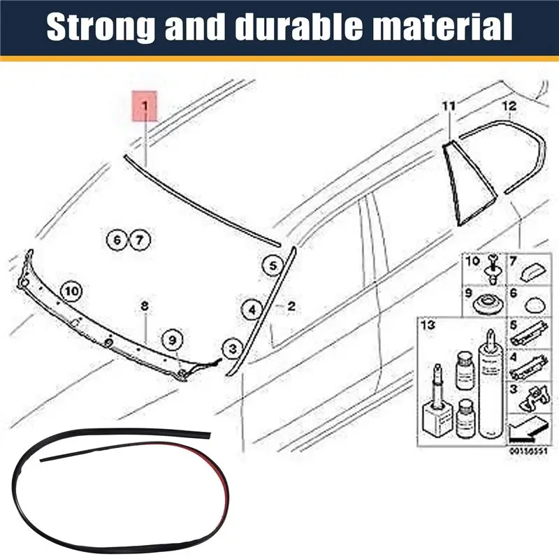 자동차 앞유리 상단 트림 몰딩 51317206137 BMW X3 F25 2011-2017년식 호환 부품 번호 7206137-A91R