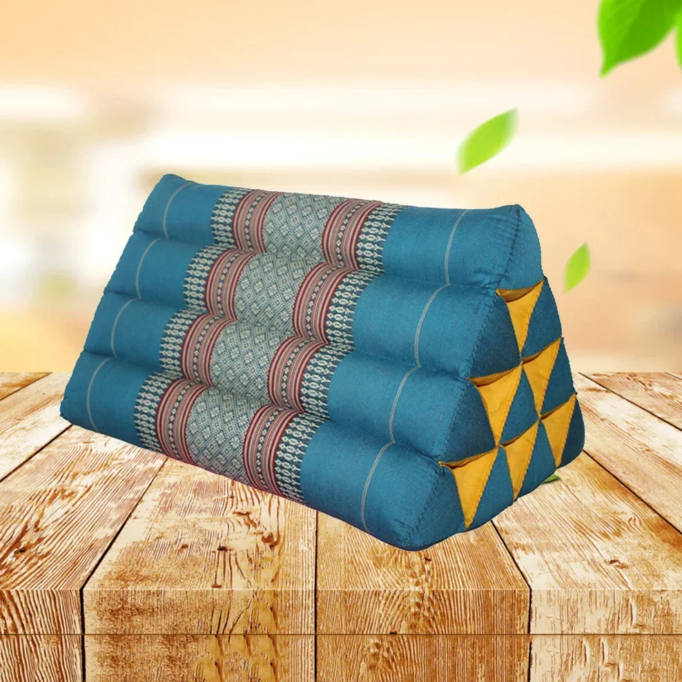 

Большая приблизительная подушка для дивана из Юго-Восточной Азии, татами, спинка, хлопчатобумажная льняная подушка для спа, массажная подушка тайская треугольная подушка 50x30x28 см