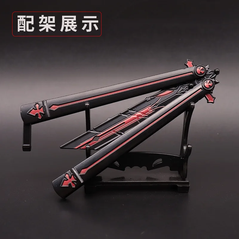 Genshin Impact Butterfly Knife Per L'Allenamento Genshin Impact Sword Toys Portable Practice Butterfly Knife Csgo Balisong Trainer