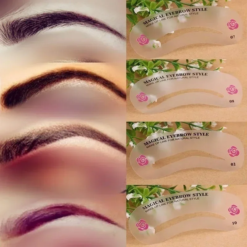 DIY Eyebrow Shaping Stencils Grooming Kit Shaper Template Makeup Tool 24pcs/set eyebrow stencil tool