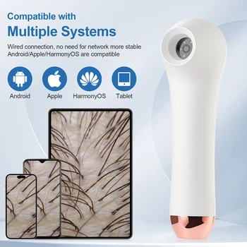 Rilevatore Portatile per Follicoli Capillari e Cuoio Capelluto, Lente d'Ingrandimento 4X per Pori, Tester e Analizzatore della Pelle del Viso, Macchina Diagnostica per Capelli e Cuoio Capelluto