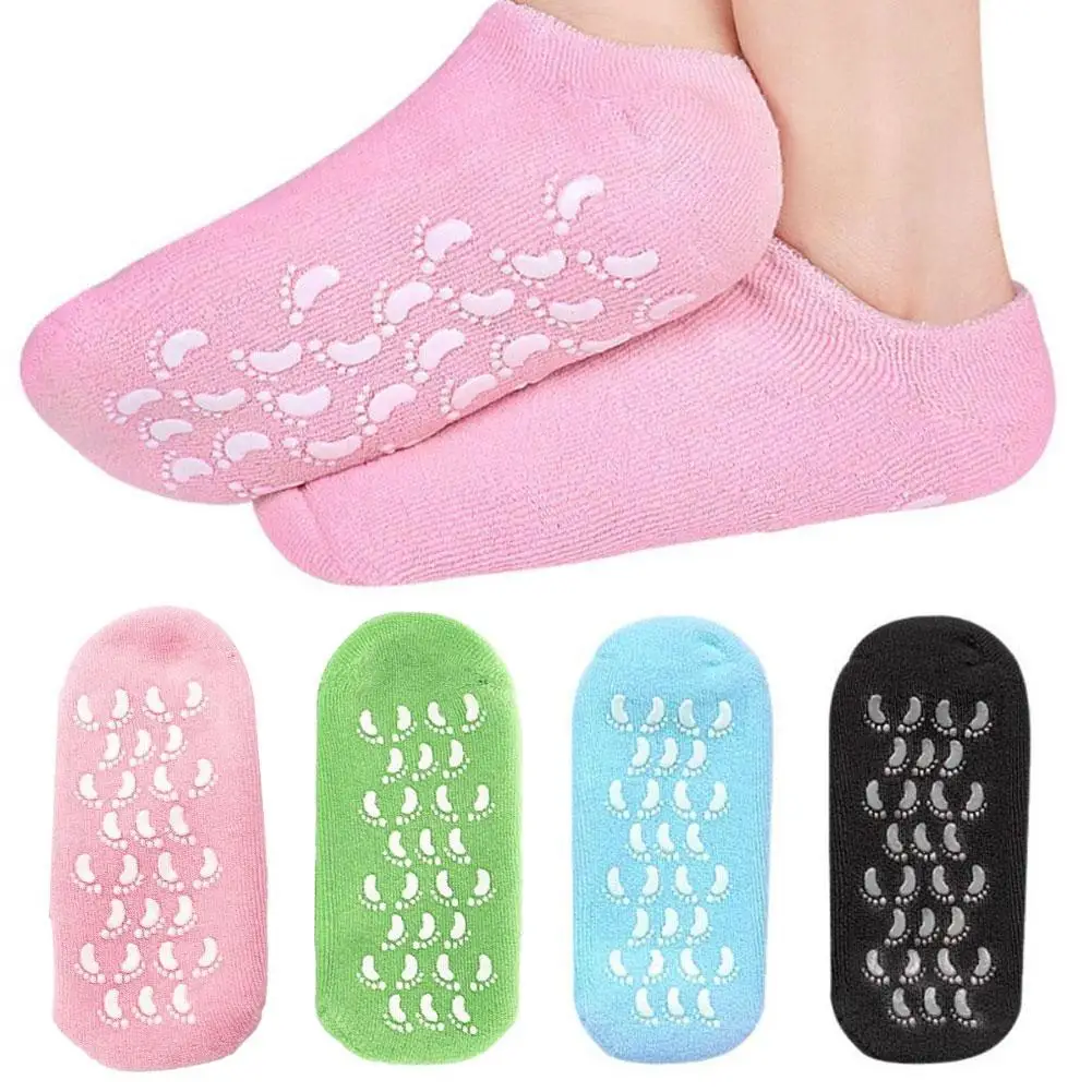 

2pc Foot Care Spa Moisturizing Gel Socks Exfoliating Dry Cracked Soft Skin Sock Pedicure Hard Heel skin Protector Repairing