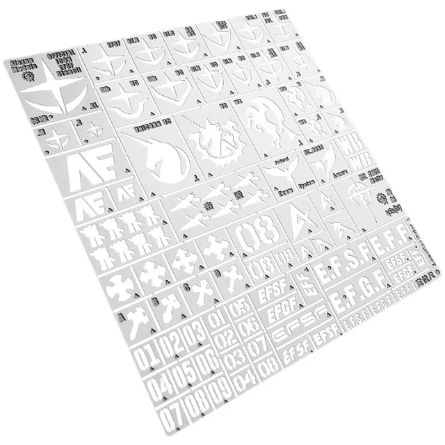 Gundam leaky spray plate GM EFF Number and lcon Stencil 5