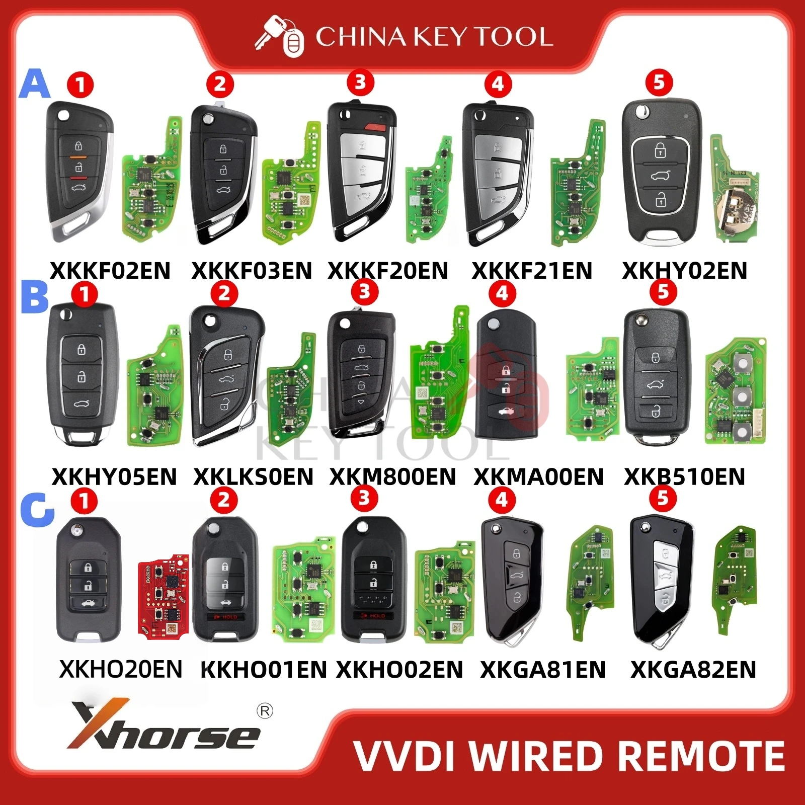 กุญแจ Xhorse รุ่น Global Version XKKF02EN XKKF03EN XKKF20EN XKKF21EN XKHY02EN XKHY05EN XKHO20EN XKHO01EN XKHO02EN XKLKS0EN XKM800EN