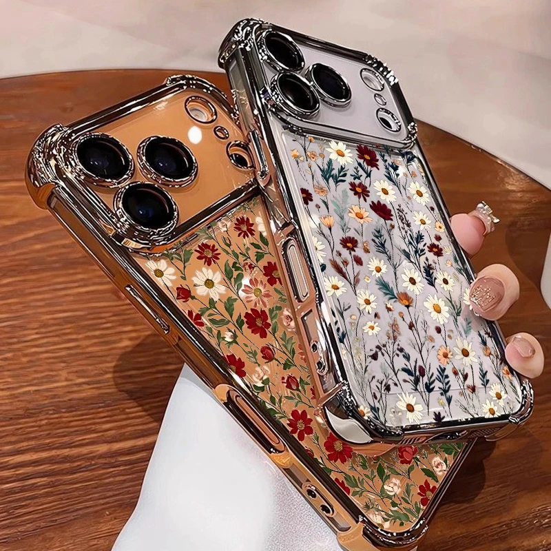 Cute Colorful Daisy Candy Plating Transparent Phone Case