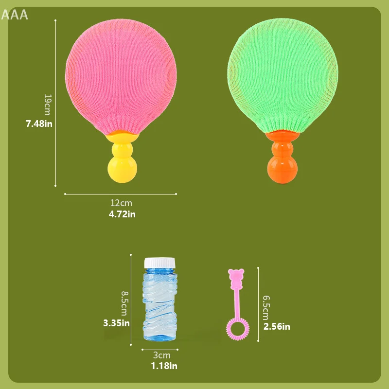 Soap Bubble Ping Pong Racket Kids Sports Intertainment Toys Parent-child Interaction Table Tennis Bubble Racket Game 2Pcs