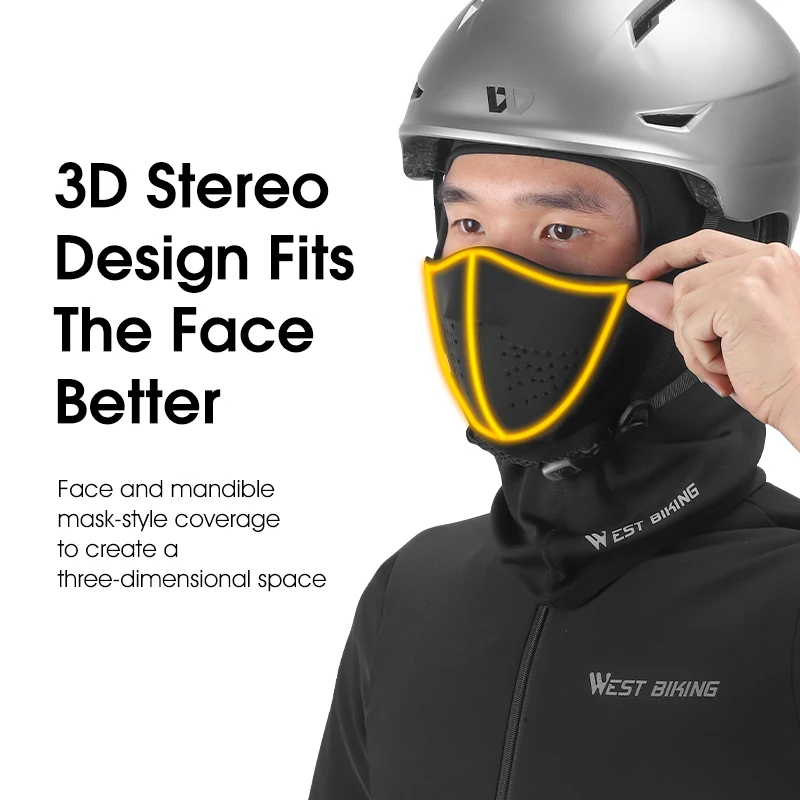 WEST BIKING Winter Magnetic Thermal Mask Windproof Outdoor Sports Cycling Headwear Breathable Warm Face Scarf Balaclava Ski Gear 5