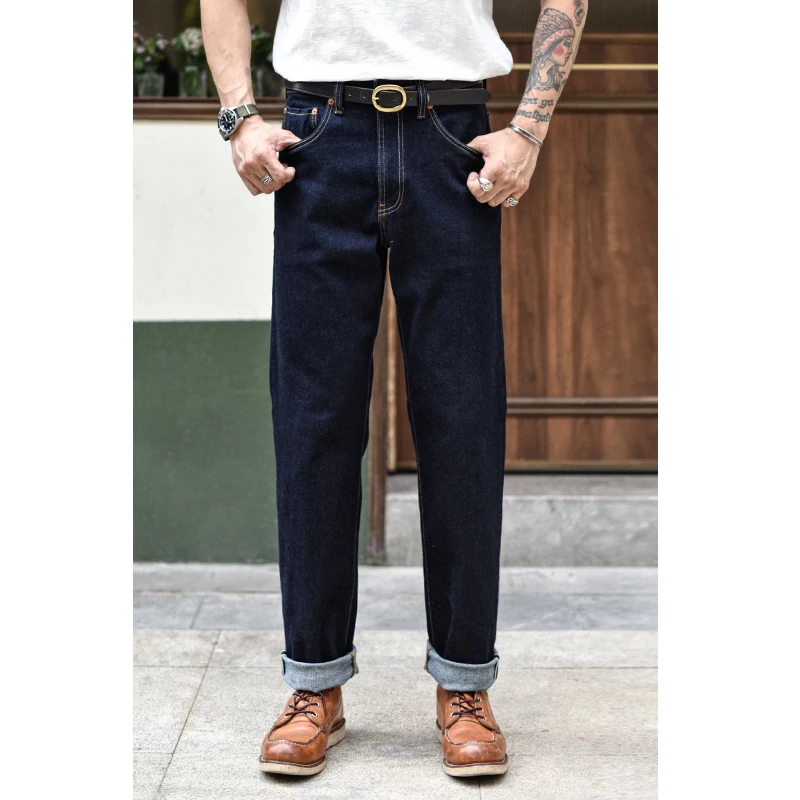 

Sauce Zhan T457XX Men Jeans Stretch Jeans Selvedge Denim Jeans Men Washed Jeans Straight Fit Summer 12.5 Oz