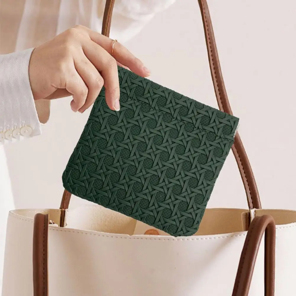 

Id Card Storage Holder Portable Faux Leather Wallet with Zipper Closure for Coins Credit Cards Jewelry Solid Color Money for Id