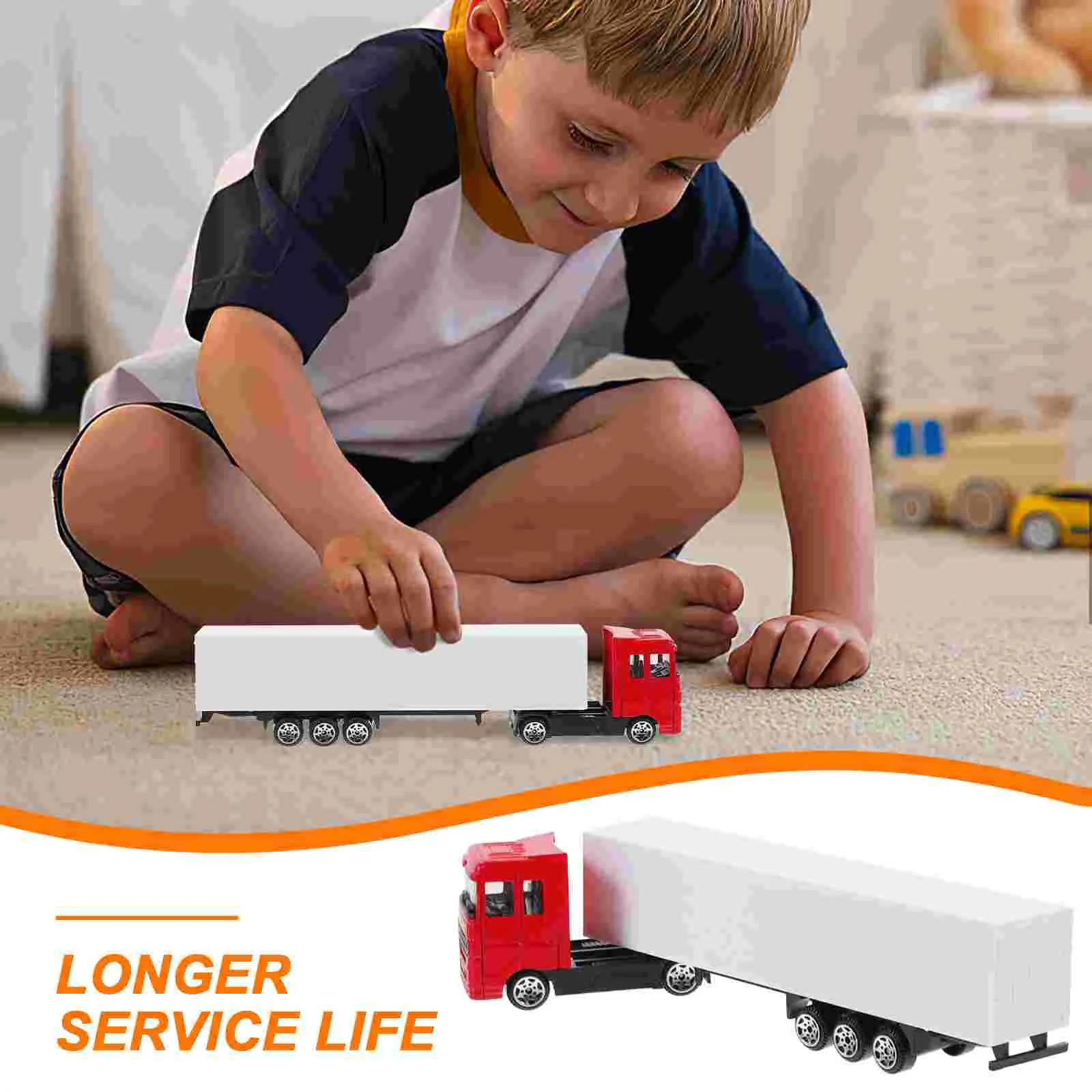Truck Model Toy Boy Toys Mini Container Trailer Alloy Construction Kids Cognitive Toddler Baby Car 5