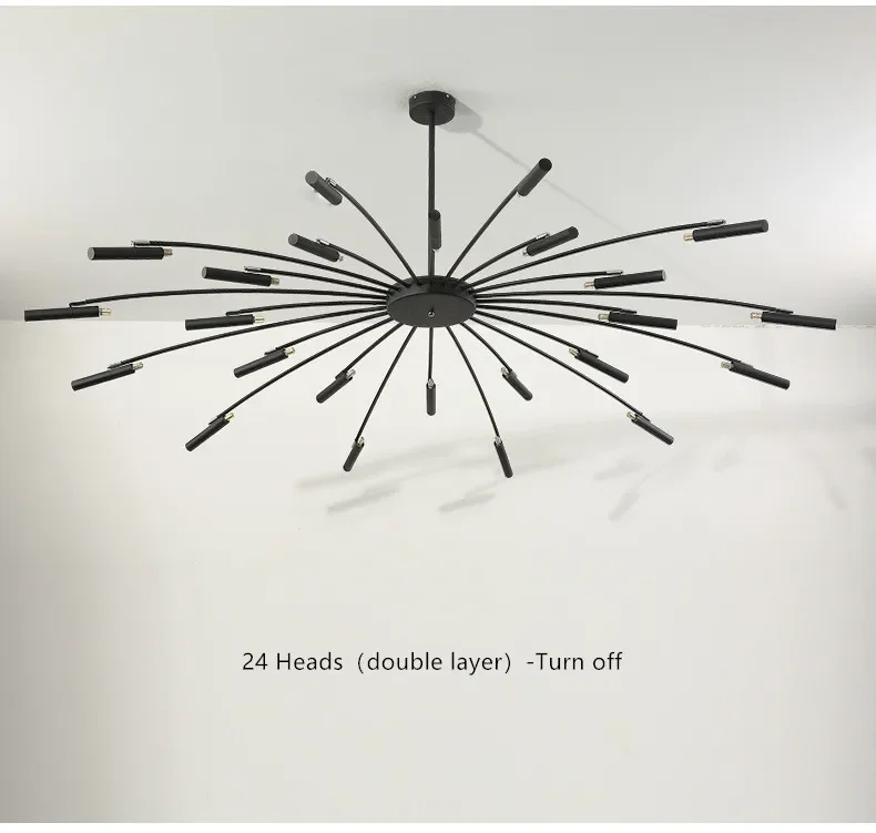 Description Picture 4 of itemModern Design Art LED Chandelier Lighting Living Room Black Pendant Lamp Bedroom Restaurant Hanging Lights Home Deco Fixtures