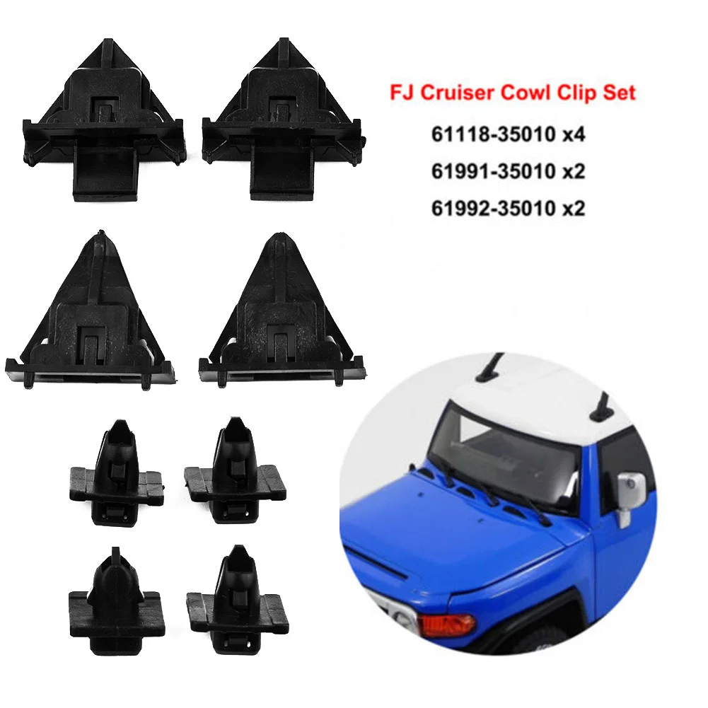 

Auto Cowl Clip Black Body Fender For TOYOTA FJ Cruiser 2007-14 Panel Replacement Retainer Practical Accessories