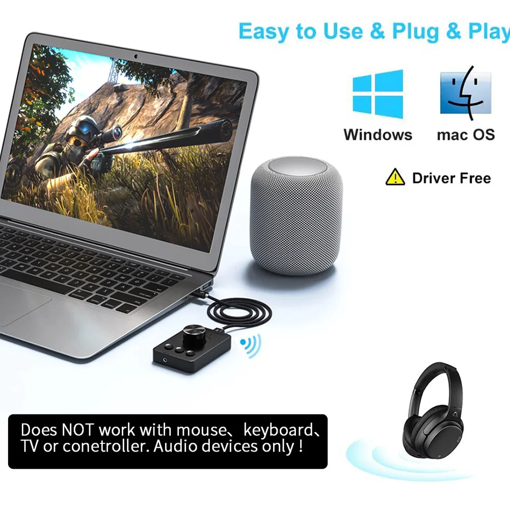 USB 볼륨 조절 손잡이 멀티미디어 PC 스피커 외부 오디오 조절 손잡이 원키 음소거 블루투스 호환5.1 PC 사운드 컨트롤