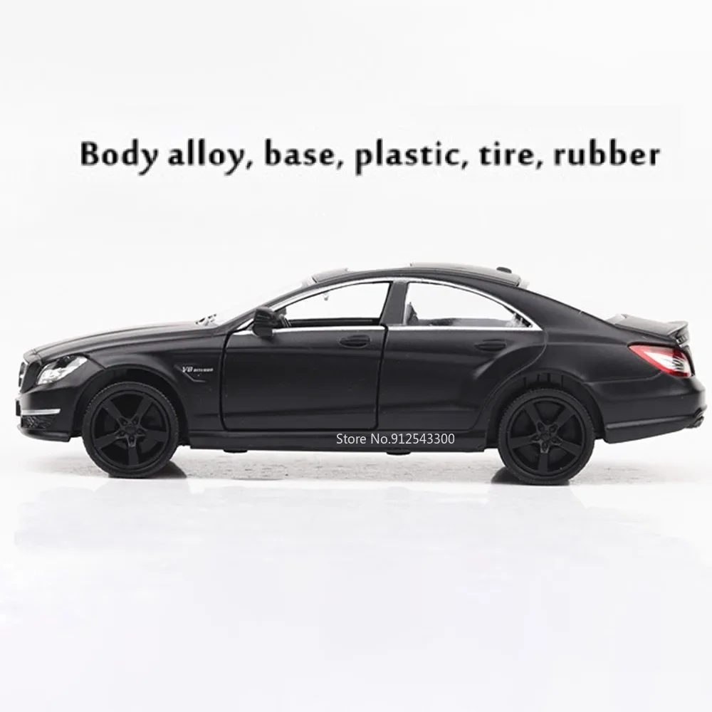 1/36 Scale Mercedes Benz CLS 63 AMG Car Model Toy Alloy Body Rubber Tire Simulation Pull Back Coupe Models Ornament Gift for Kid 5