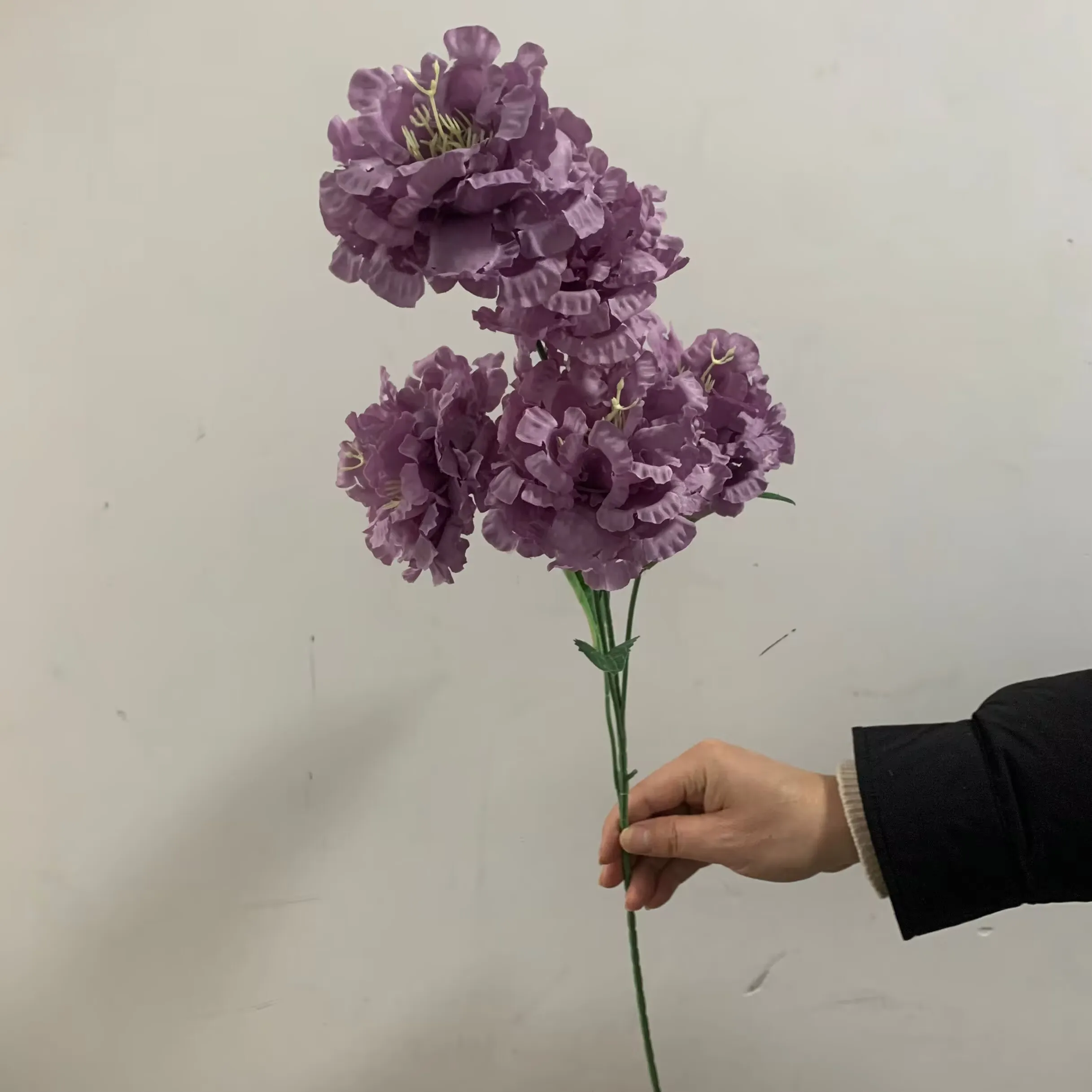 Dia 9cm 6 머리/가지 모란 파란색 보라색 인공 꽃 웨딩 파티 장식 꽃 꽃다발 DIY 액세서리 커피