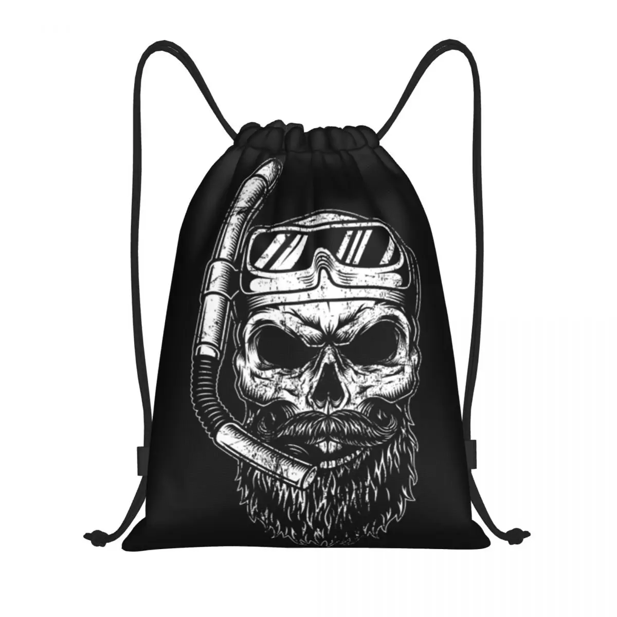 

Custom Scuba Diving Skull Drawstring Bags Women Men Lightweight Dive Sports Gym Storage Backpack