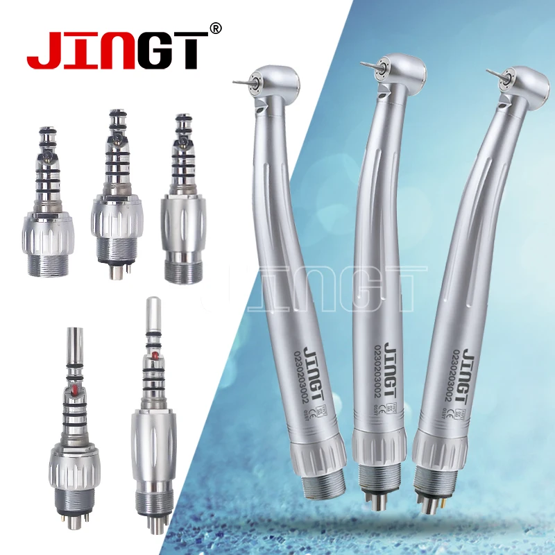 

JINGT Dental High Speed Handpiece Kavo Quick-Coupling E-Generator LED Light Four Water Spray Coupler Oral medical instrument