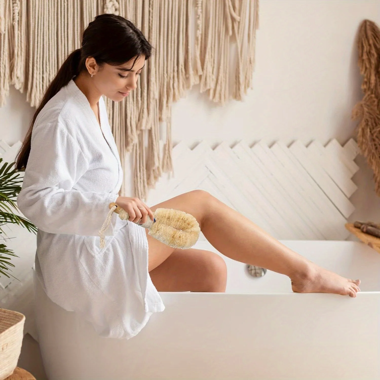 Bath & Shower Dry Skin and Body Sisal Brush Fibers to Improve Blood Circulation Exfoliate Skin Reduce Cellulite Skin Care Tools