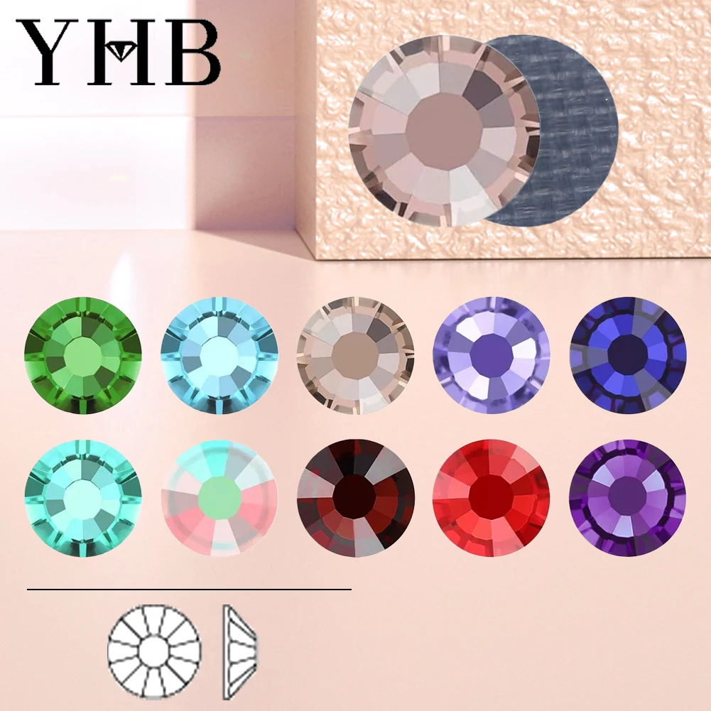 YHB High Quality Color Crystal AB Flatback Hotfix Rhinestones For Shoes  Bags Fabric Garment Decoration DiY Jewelry Accessories
