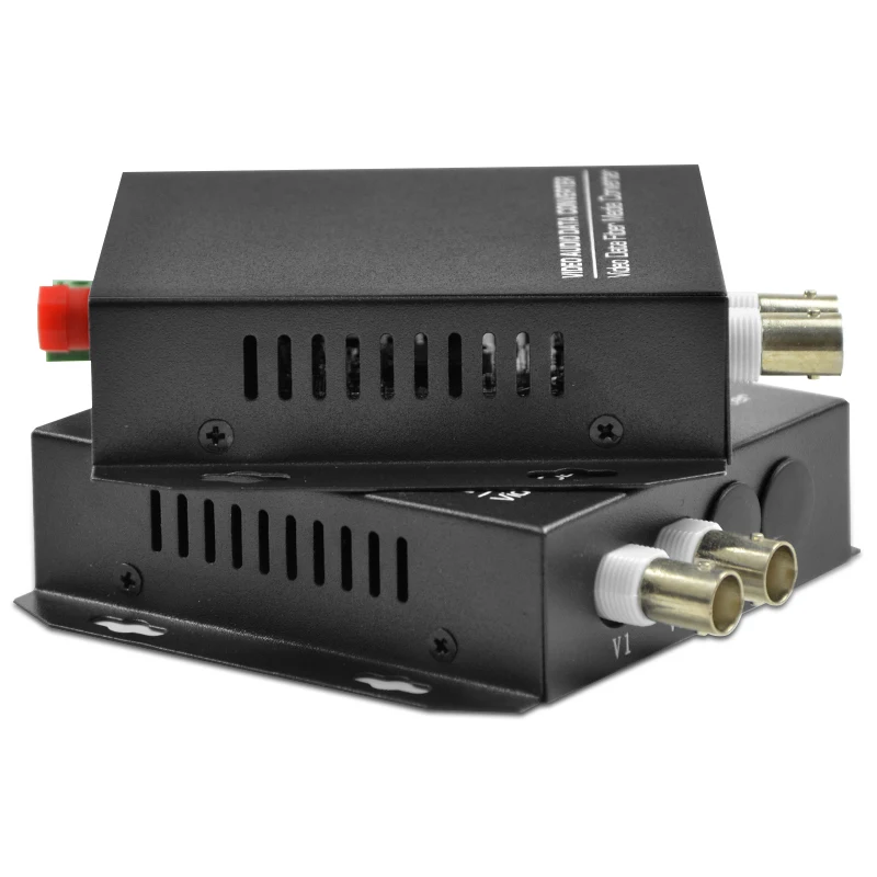 Video optical transceiver with 2 channels and 1 channel of reverse data RS485 single-mode single fiber FC interface 1 unit
