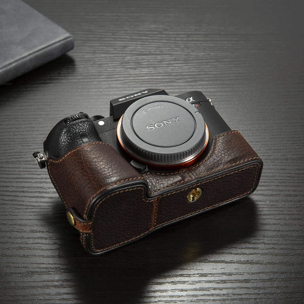 

For Sony A9 A7 III A7R-M3 A7 Mark III Handmade Camera Cover Half Body Handle Genuine Leather Camera Case Bag