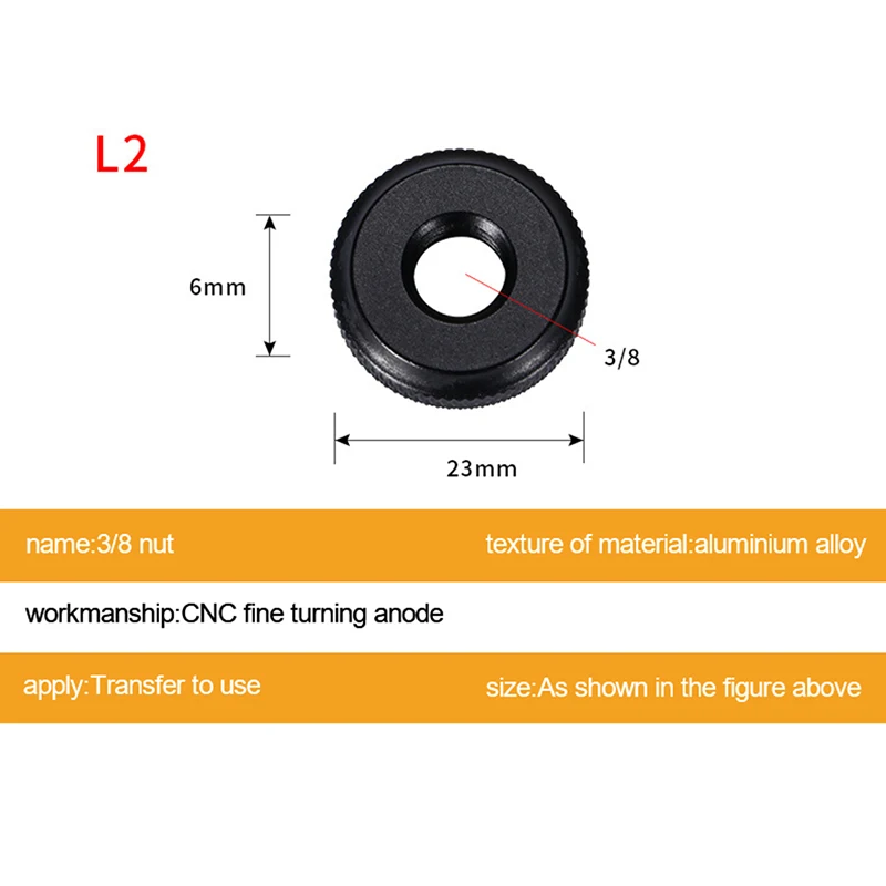 Description Picture 5 of item1/4 3/8 5/8 Screw Nut Hot Shoe Seat Lock Knob Flash Stand Tripod Ballhead Mount Adapter Photography Accessories Camera Screw