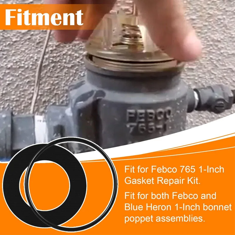 94138 Gasket Repair Kit for Febco 765 1-Inch Febco & Blue Heron 1-Inch Bonnet Poppet Assemblies