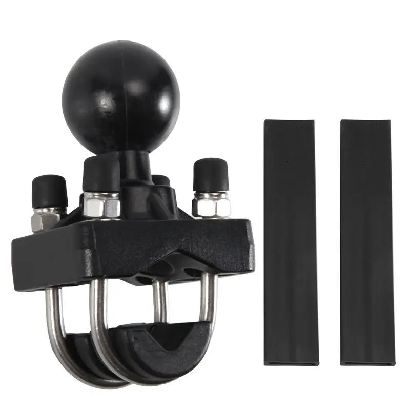 Vue rapprochée de la boule 1.5 pouce et des boulons du support guidon moto