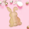 Rabbit Serving Tray Shape Wooden Decorative Bread Display Plate Food Desktop Easter Bunny Fruit 4
