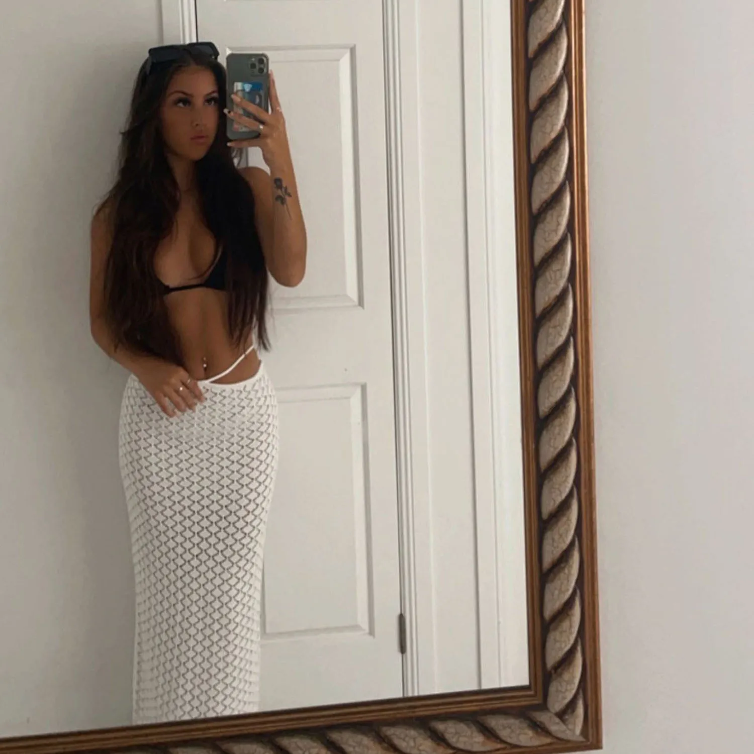 Beach See Through Long Skirts For Women Low Waist White Knitted Pencil Skirt Buttom Female Summer Fashion Party Clubwear