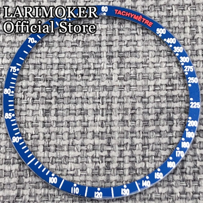LARIMOKER Flacher Aluminium-Lünetteneinsatz 38,5 * 34 mm Orange Rot Y-Meter Passend für 39,6 mm Chronograph VK63 Uhrengehäuse Modifizierte Uhrenteile – Detail 8