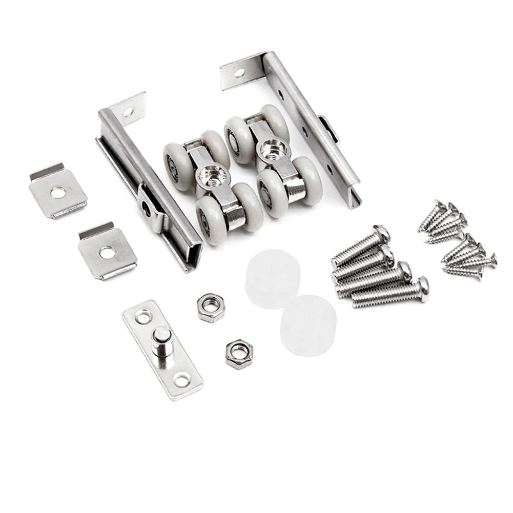 Sliding Door Roller 1 Pair Hardware Slide Doors Pulley Wheels Rail Track Pulley Wardrobe Moving Door Hanging Wheel