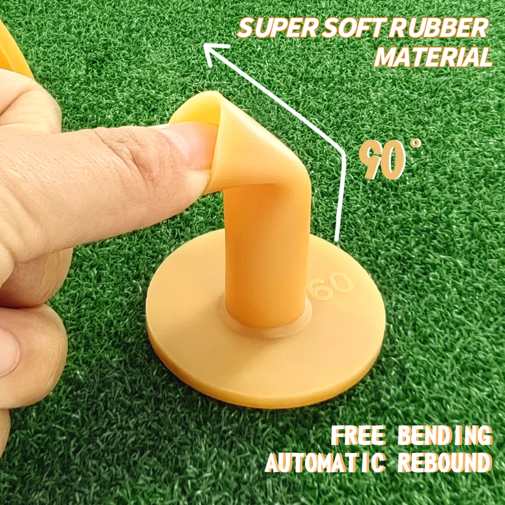 Description Picture 5 of item35/42/54/60/65/70/75/80/83mm Rubber Material Golf Tee Durable Frame Golf Automatic Bending Widening Base Ball Tee Accessories