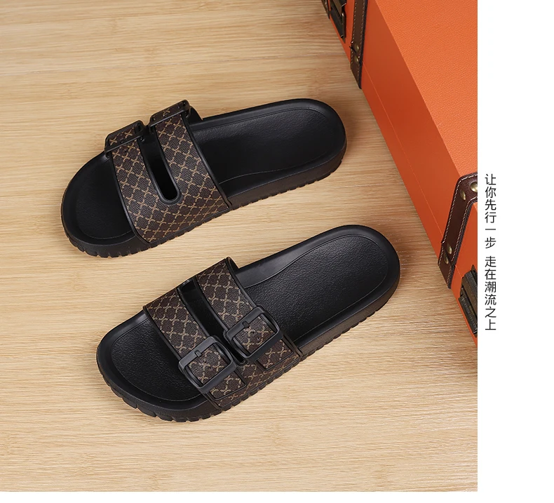 Men's Genuine Leather Sandals Comfortable Man Sandal House Slippers Man Summer Shoes Sale Genuine Mens Slipper Flip Flop Slides