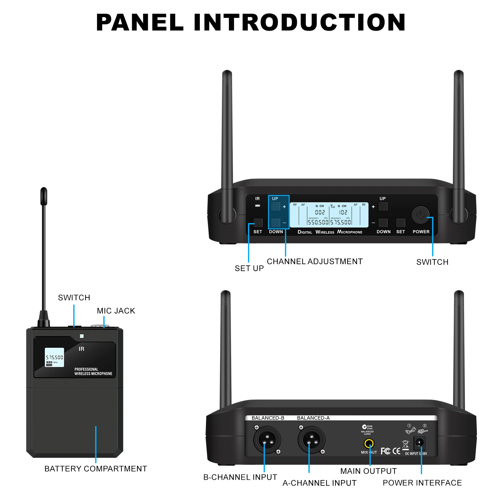 Professional Wireless Instruments Saxophone Microphone Lapel Microphone For Violin, Cello, Brass Percussion Mic
