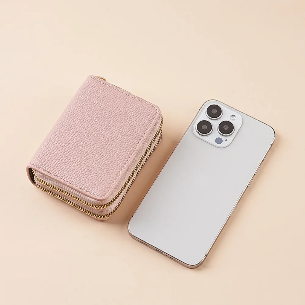 Stilvolle Damen-Geldbörse mit Kartenhalter, doppellagiger Reißverschluss, multifunktional, kompaktes Design für Karten und Bargeld, kleiner tragbarer Organizer – Detail 6