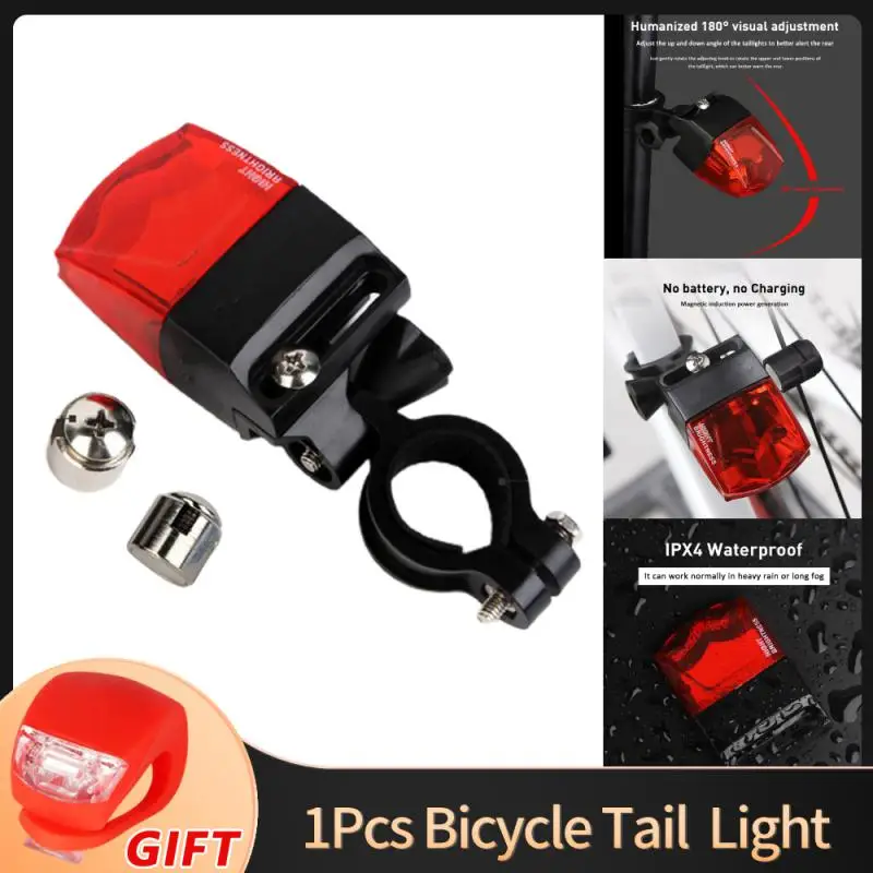 

Bicycle Tail Light Waterproof Bike Rear Light No Charge Magnetic Power Generate Warning Light Bicycle Accessories Dropshipping