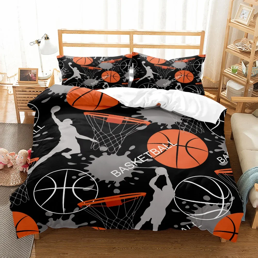 Poster Basketball Athlete Duvet Cover Set King Queen Double Full Twin Single Size Bed Linen Set