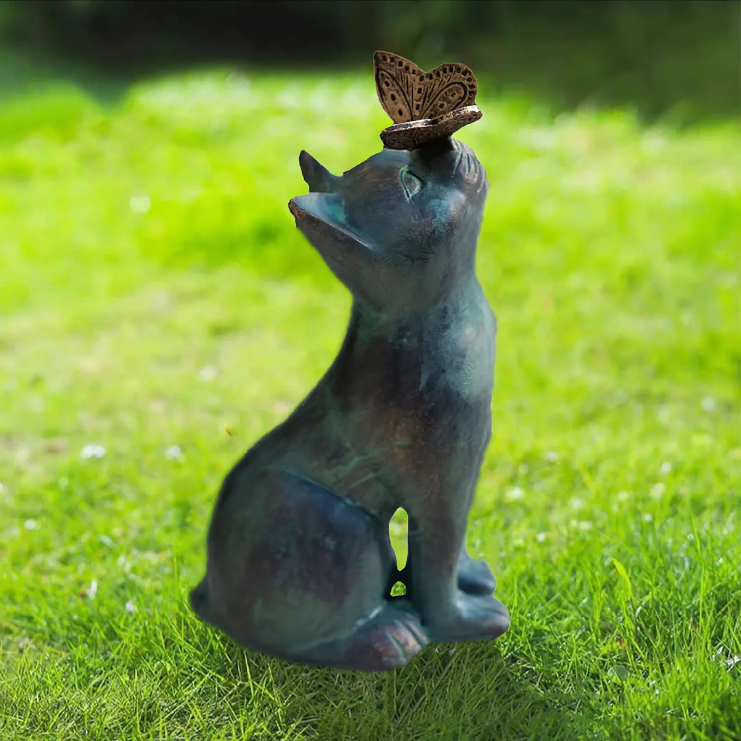 

Cat Decor Outdoor Statues For Garden Outdoor Resin Animal Sculpture Cat With Butterfly Decorative Garden Supplies