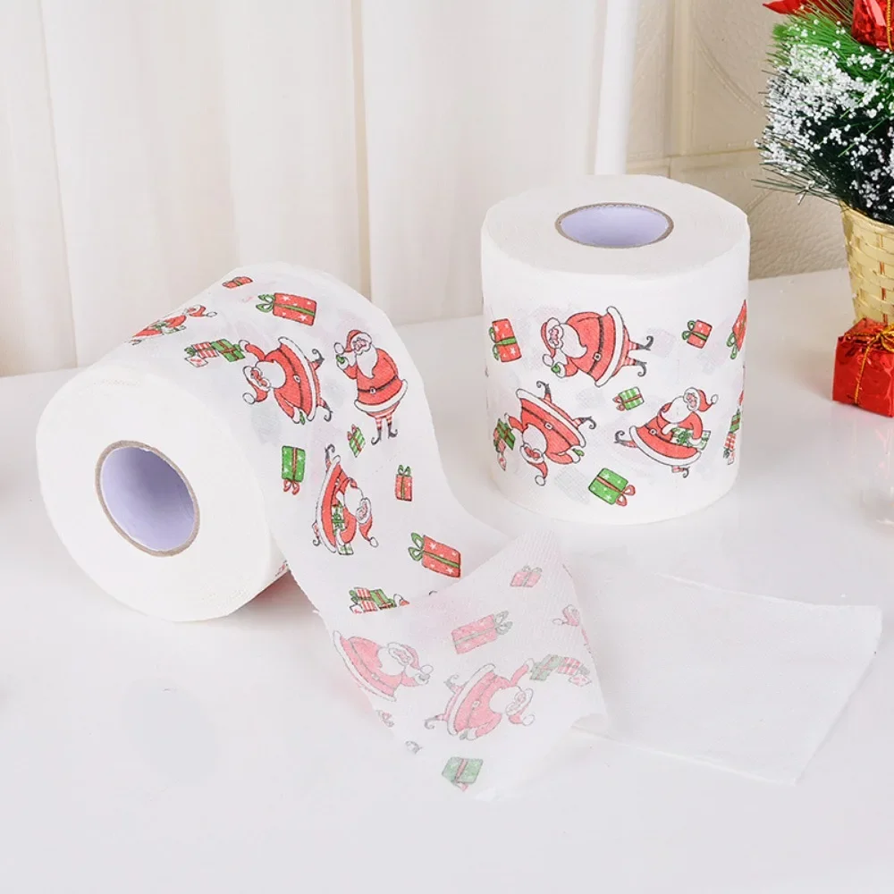 1pc Santa Claus Pattern Printed Toilet Roll Paper Christmas