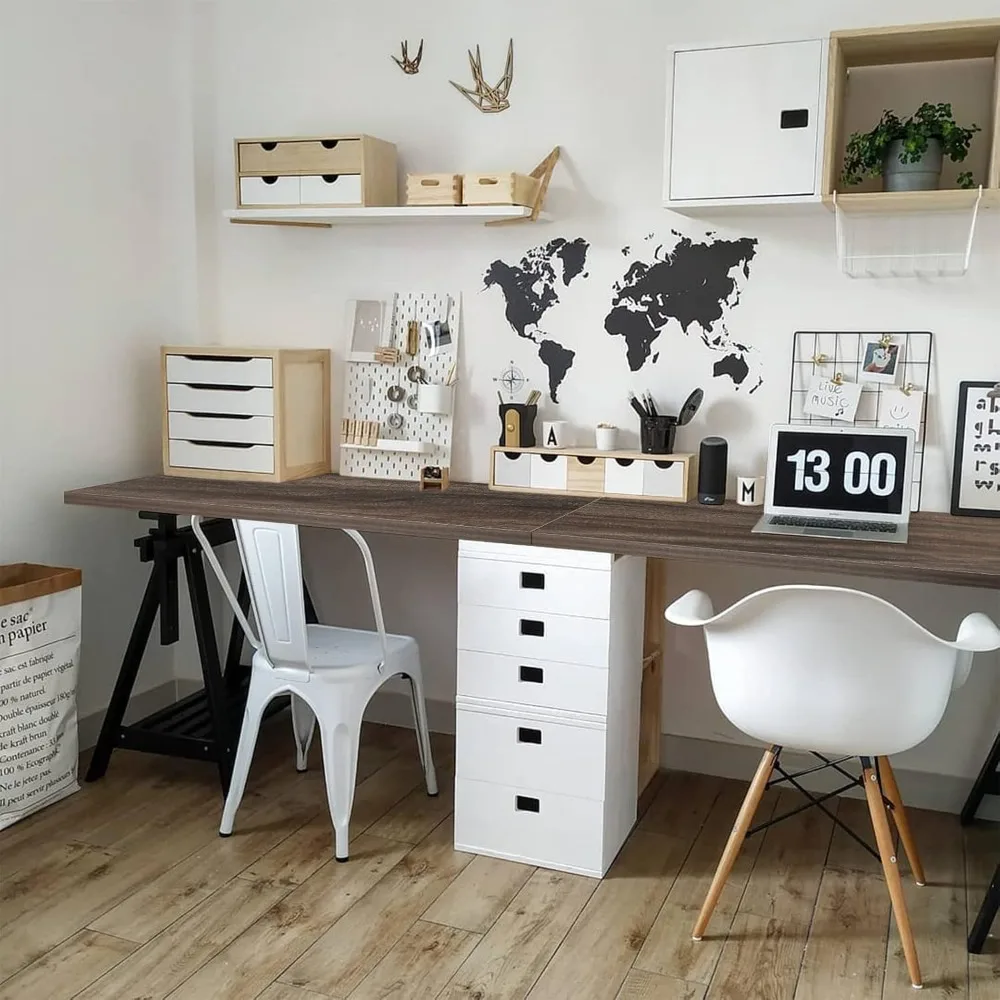 "43" x "24" inch sturdy single-piece desk top for adjustable height desks, dual workstations, and l-shaped desks - ideal for woo