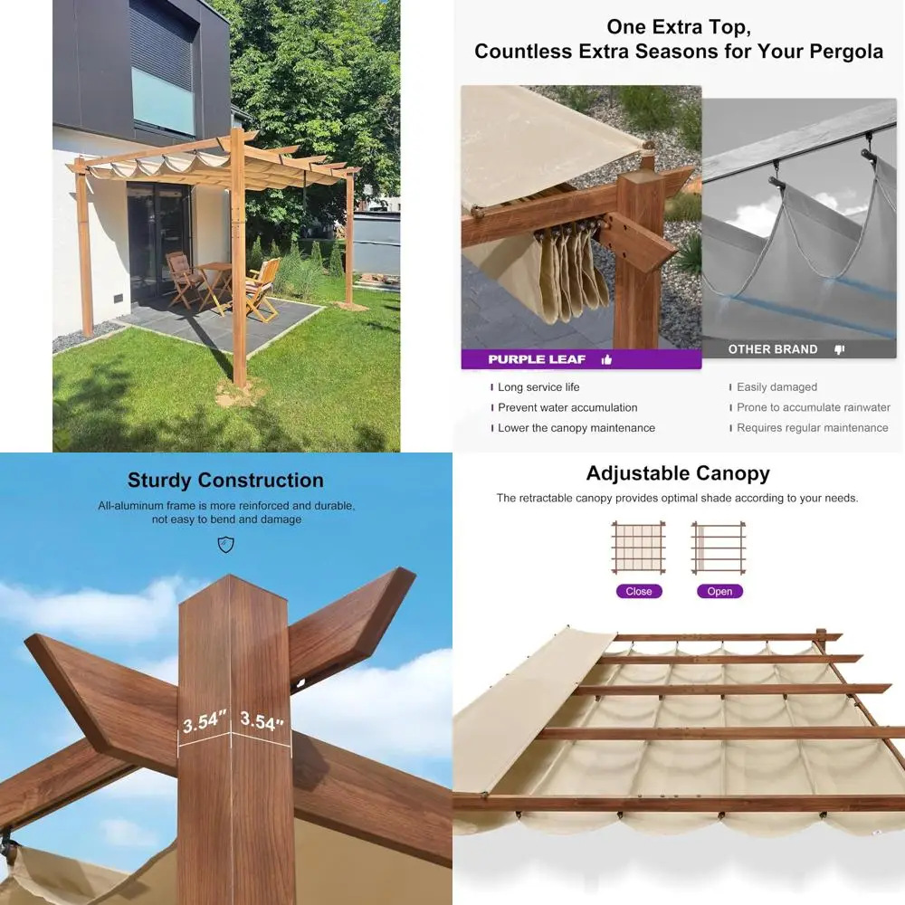 Outdoor retractable pergola image 1
