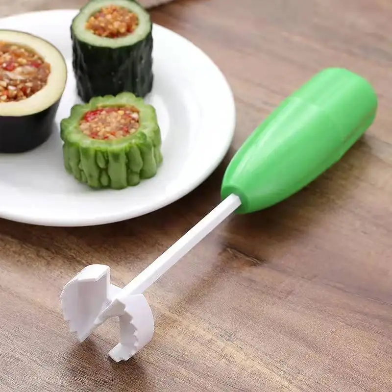 4Pcs/set Zucchini and Eggplant Corer Vegetable Spiral Cutter Digging Device  Stuffed for Multifunctional Vegetable Corers