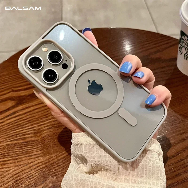 Luxury For Magsafe Magnetic Wireless Charge Case For iPhone 15 14 13 12 11  Pro XS Max XR 7 8 Plus Shockproof Bumper Clear Cover - AliExpress