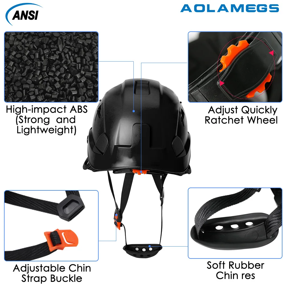 Safety Helmet with Double Visor Goggle for Engineer Hard Hat ANSI Industrial ABS