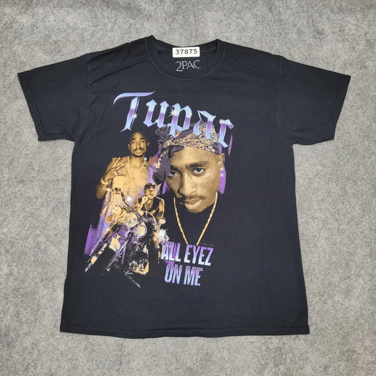 2Pac Tupac Shakur All-Eyez-On-Me Shirt Donna Large Black Maniche Lunghe