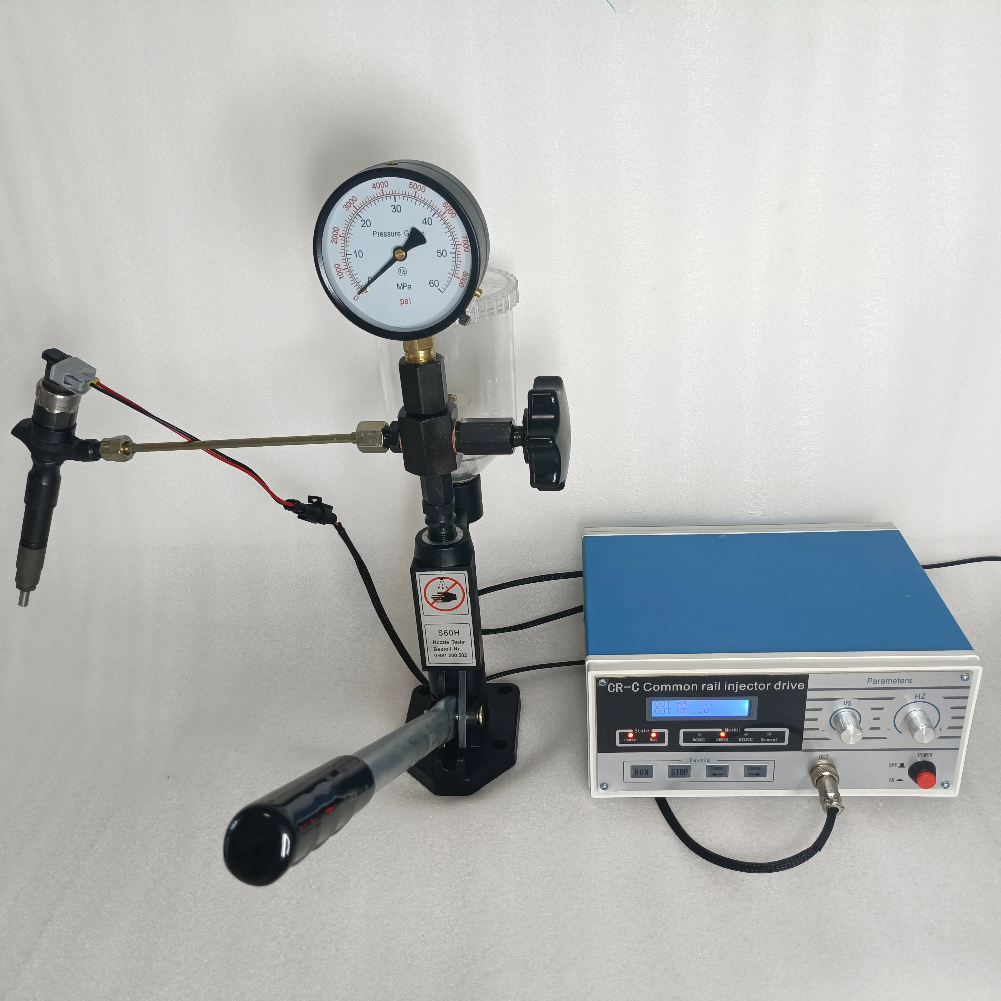 CR-C Diesel Common Rail Injector Tester + S60H Injector Nozzle Tester Tool fuel injection pressure tester