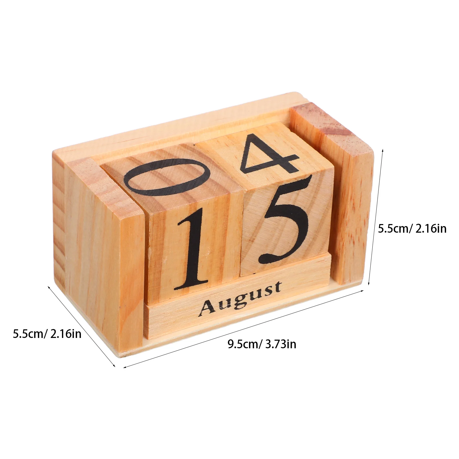 Wooden Calendar For Desk Block Perpetual Calendar - Manual Date Display Rustic Office Decor For Daily Use And Home Decoration
